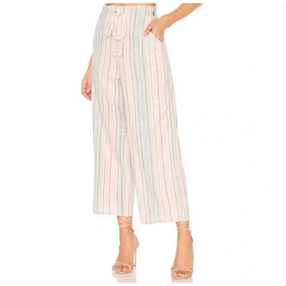 NWT Show Me You MuMu Nevada Peterson Flowy Wide Leg Pants Pastel Stripe Size M - Picture 1 of 8